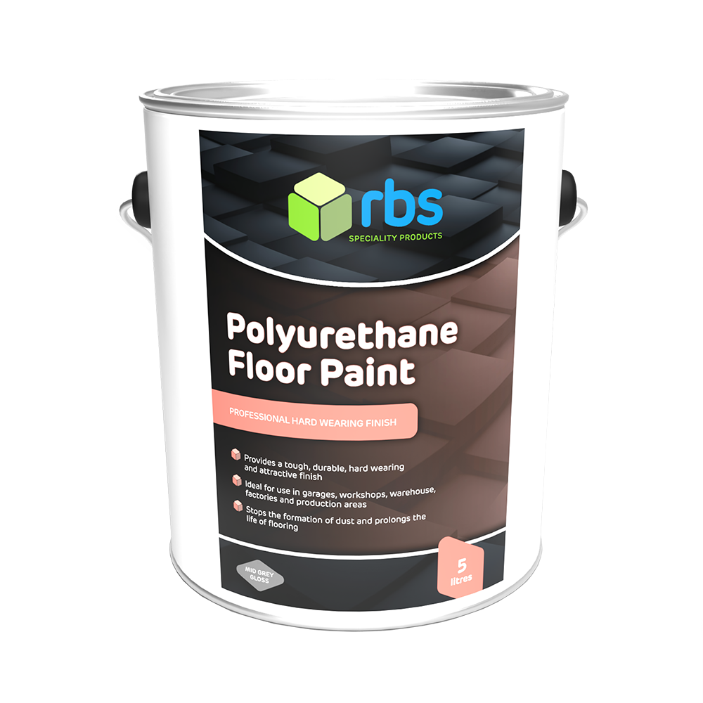 rbs Polyurethane Floor Paint Mid Grey 5ltr